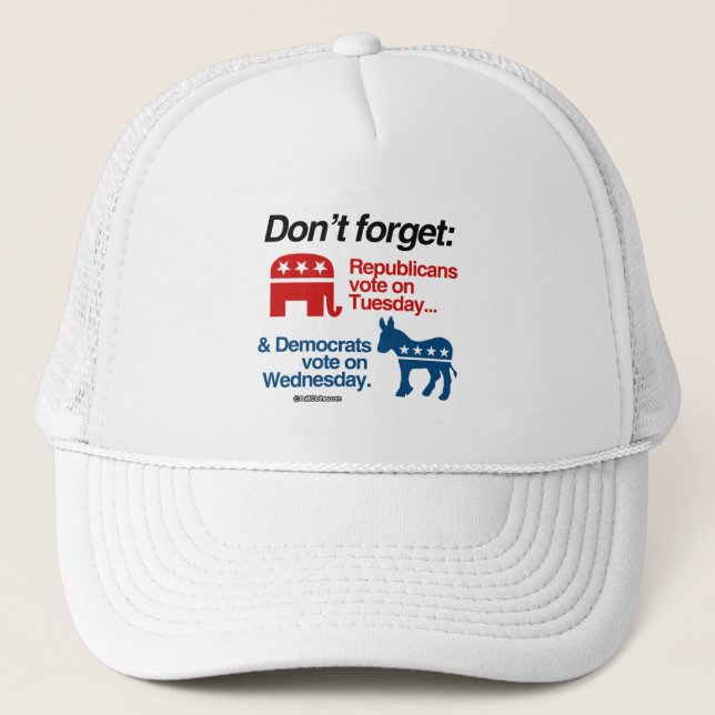 REPUBLICANS VOTE ON TUESDAY TRUCKER HAT (Front)