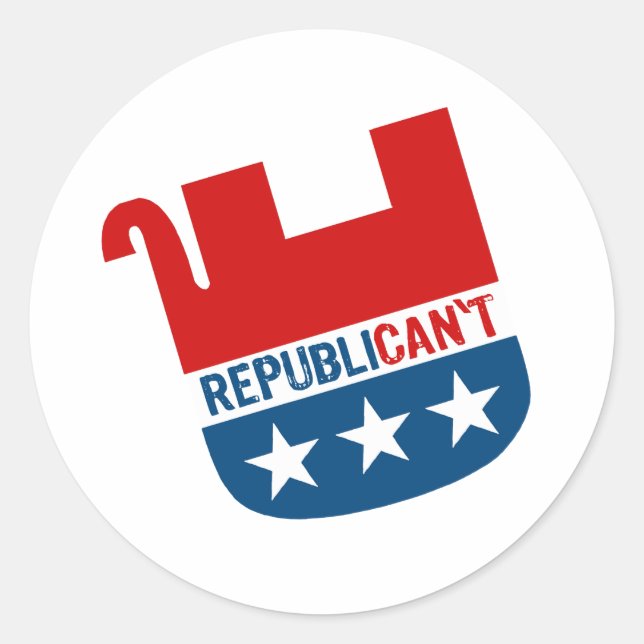 REPUBLICAN'T CLASSIC ROUND STICKER (Front)