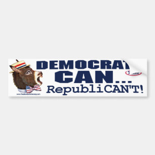 Republican't Donkey Head Bumper Sticker