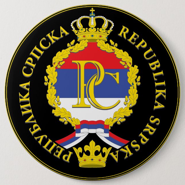 Republika Srpska 6 Cm Round Badge (Front)
