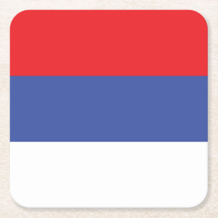 Republika Srpska Flag Square Paper Coaster