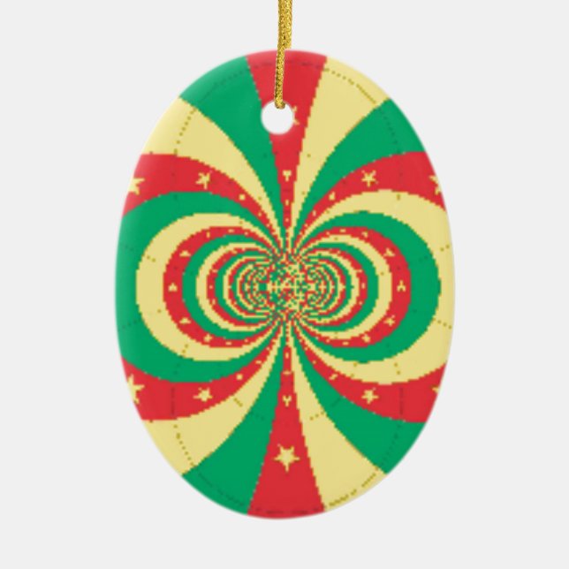 République du Cameroun five-pointed star Ceramic Ornament (Front)