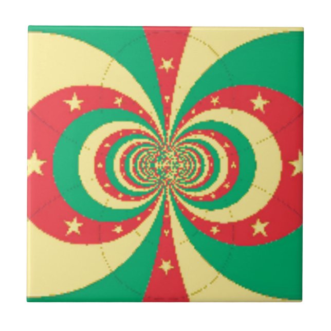 République du Cameroun five-pointed star Ceramic Tile (Front)
