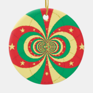 République du Cameroun five-pointed star Ceramic Tree Decoration