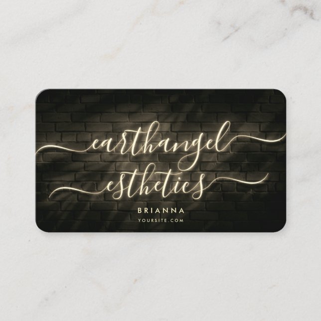 Request: Earthangel Aesthetics Glow Script  Business Card (Front)