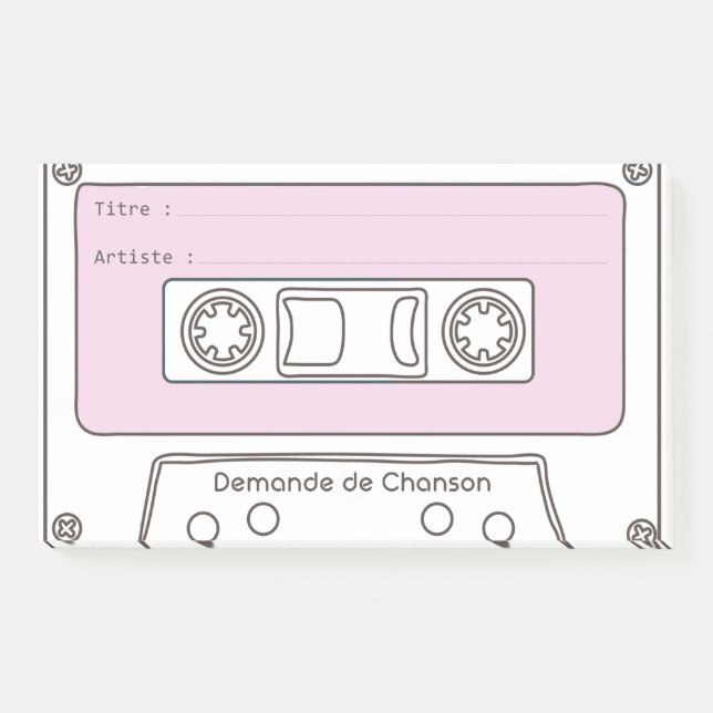 Request for Music "Cassette" Post-it Notes (Front)