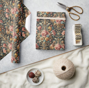 Requiem for Arcana – Gothic Floral Design Wrapping Paper