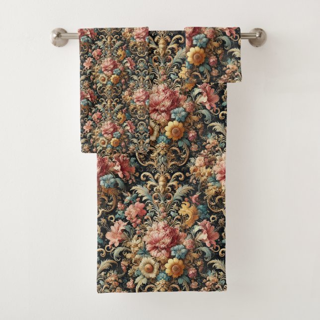 Requiem for Arcana – Gothic Victorian Bath Towel Set (Insitu)