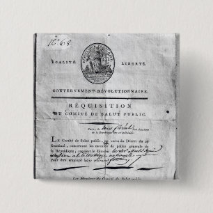 Requisition of the Committee of Public 15 Cm Square Badge