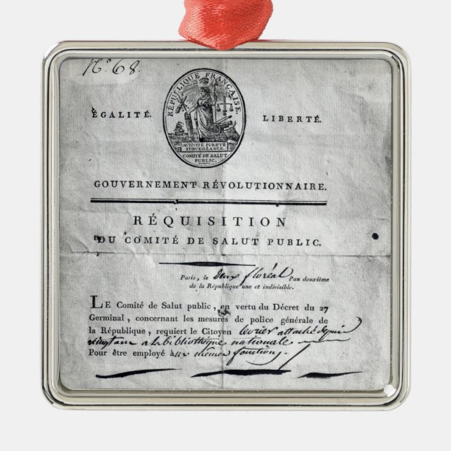 Requisition of the Committee of Public Metal Ornament (Front)