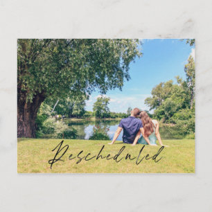 Rescheduled Photo Wedding Date Announcement Postcard