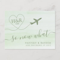 Rescheduling Beach Wedding Mint Green Announcement