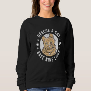 Rescue A Cat Save Nine Lives Cat Owner Animals Kit Sweatshirt