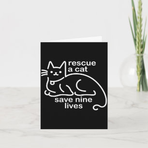 Rescue a cat save nine lives japanese cat lover card