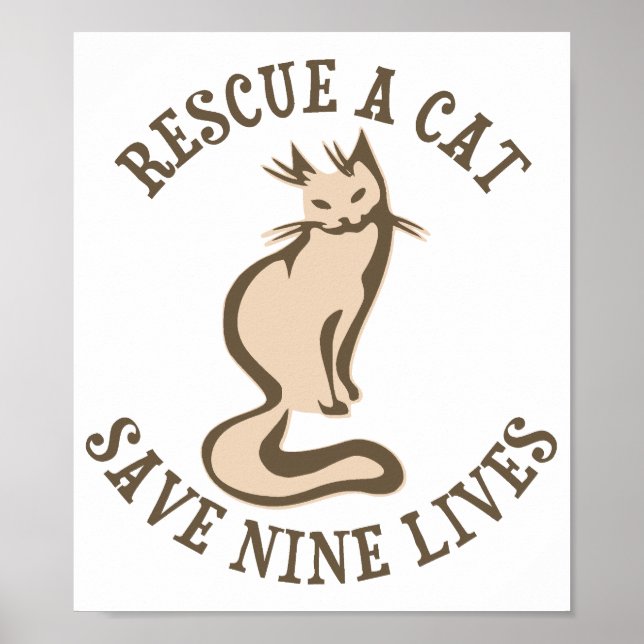Rescue A Cat Save Nine Lives Poster (Front)