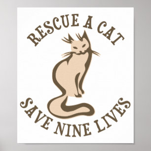 Rescue A Cat Save Nine Lives Poster