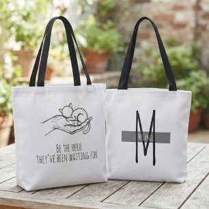Rescue Advocate Pet Adoption Minimalist Line Art Tote Bag