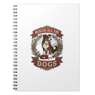Rescue All Dogs Dog Floral Wreath Ribbon_1 Notebook