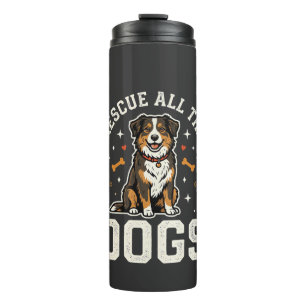Rescue All The Dogs Vintage Dog Thermal Tumbler