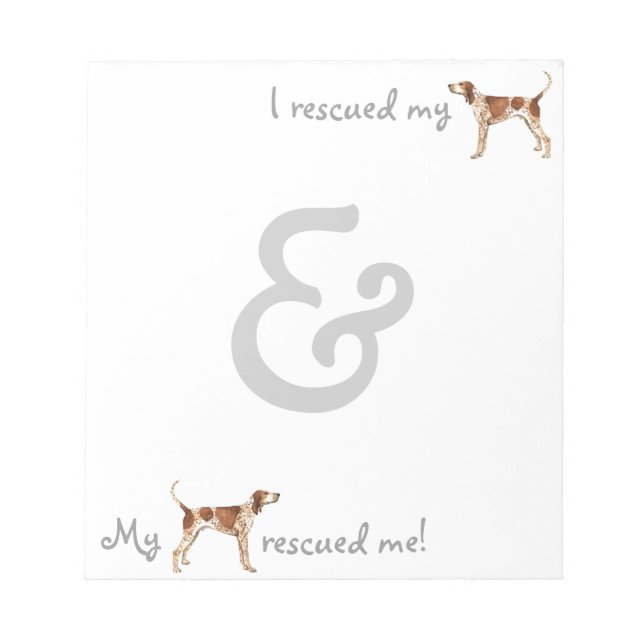 Rescue American English Coonhound Notepad (Front)
