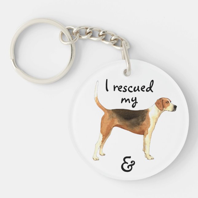 Rescue American Foxhound Key Ring (Front)