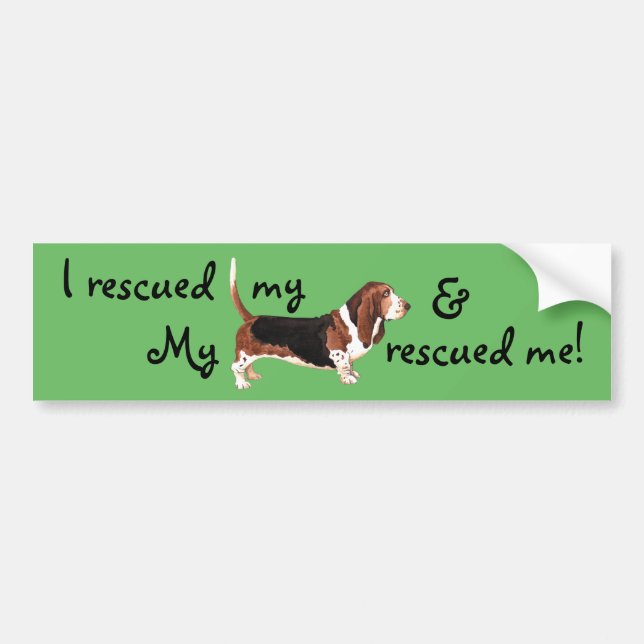 Rescue Basset Bumper Sticker (Front)