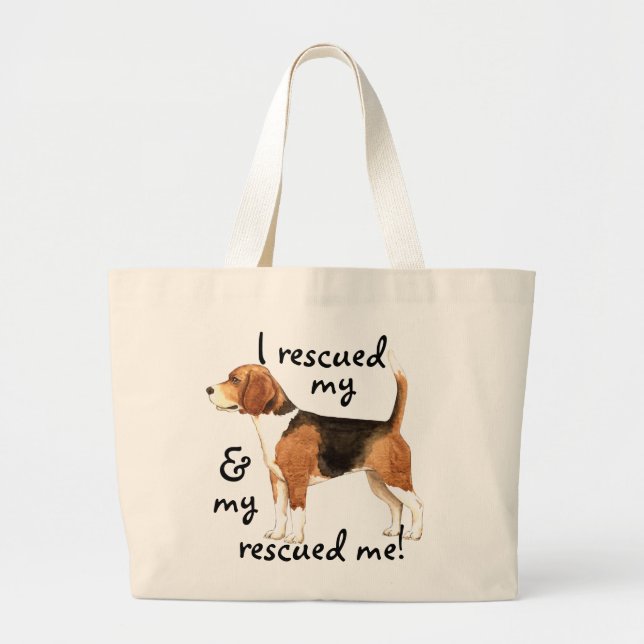Rescue Beagle Large Tote Bag (Front)