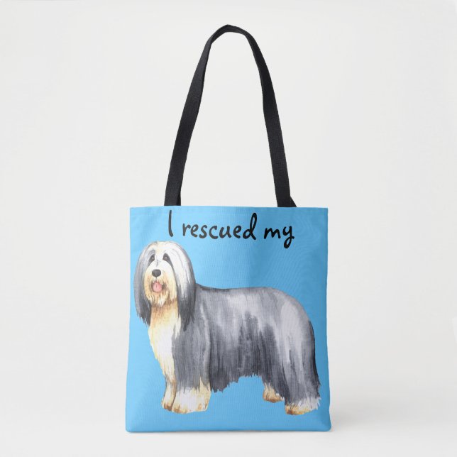 Rescue Bearded Collie Tote Bag (Front)