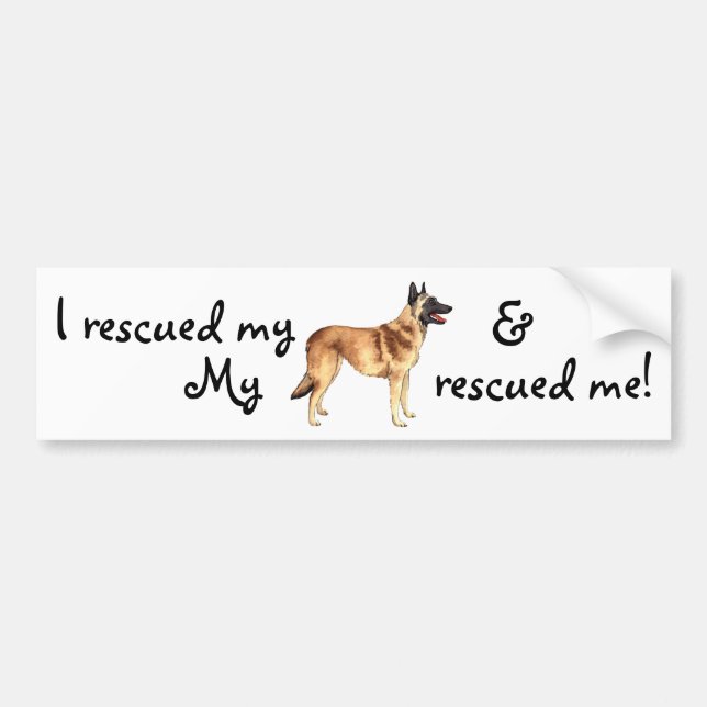 Rescue Belgian Malinois Bumper Sticker (Front)