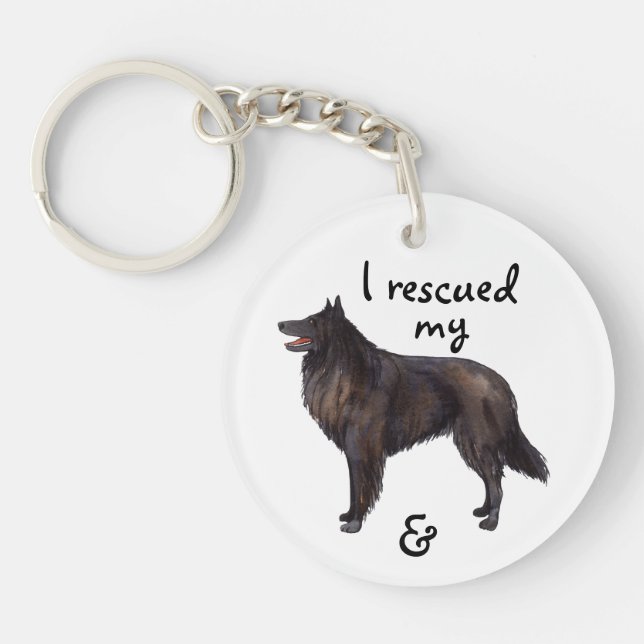 Rescue Belgian Sheepdog Key Ring (Front)