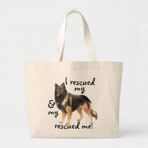 Rescue Belgian Tervuren Large Tote Bag