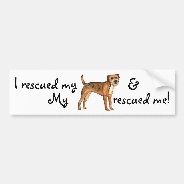 Rescue Border Terrier Bumper Sticker (Front)