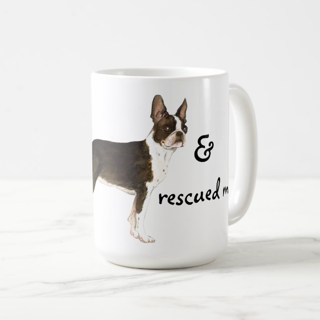 Rescue Boston Terrier Coffee Mug (Front Right)