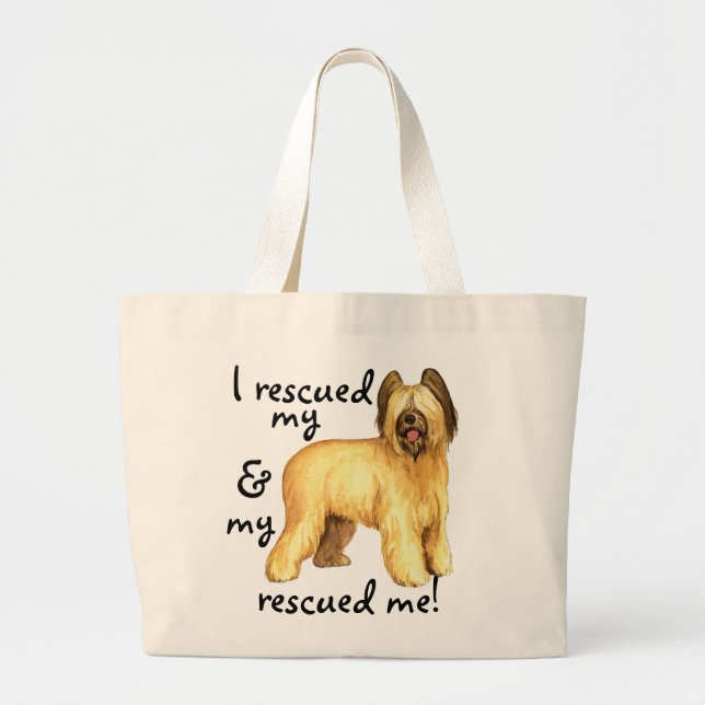 Rescue Briard Large Tote Bag (Front)