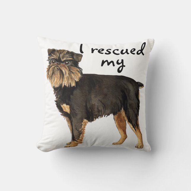 Rescue Brussels Griffon Cushion (Front)