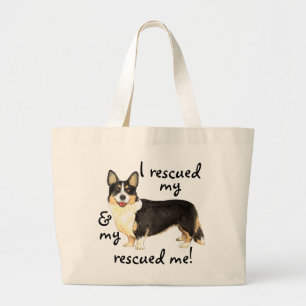 Rescue Cardigan Welsh Corgi Large Tote Bag