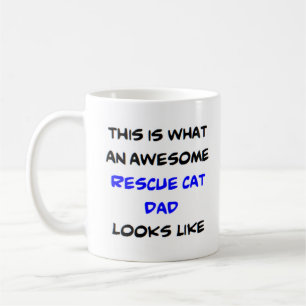 rescue cat dad, awesome coffee mug