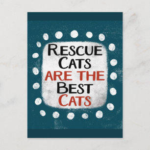 Rescue Cats Are The Best Cats Postcard