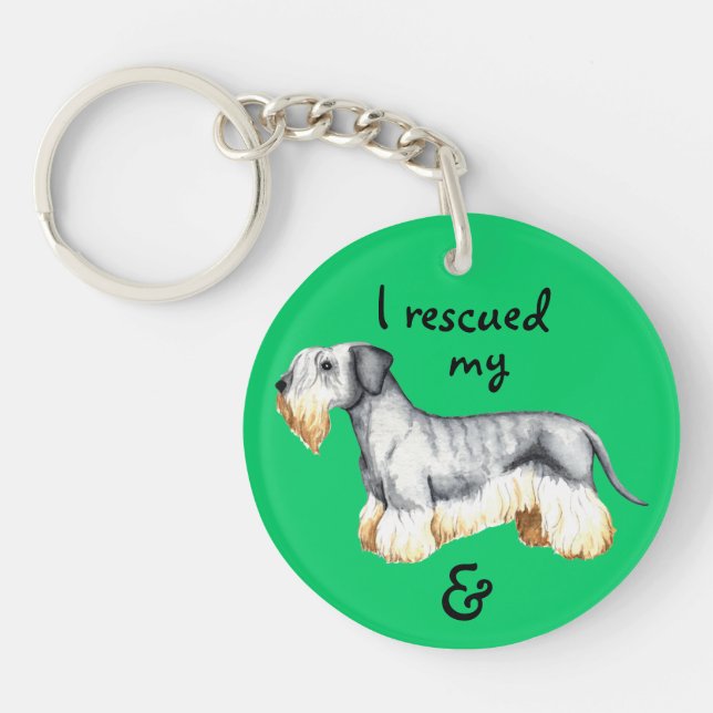 Rescue Cesky Terrier Key Ring (Front)