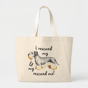 Rescue Cesky Terrier Large Tote Bag