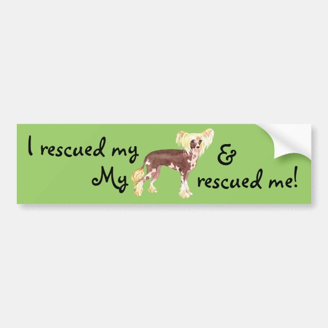 Rescue Chinese Crested Bumper Sticker (Front)