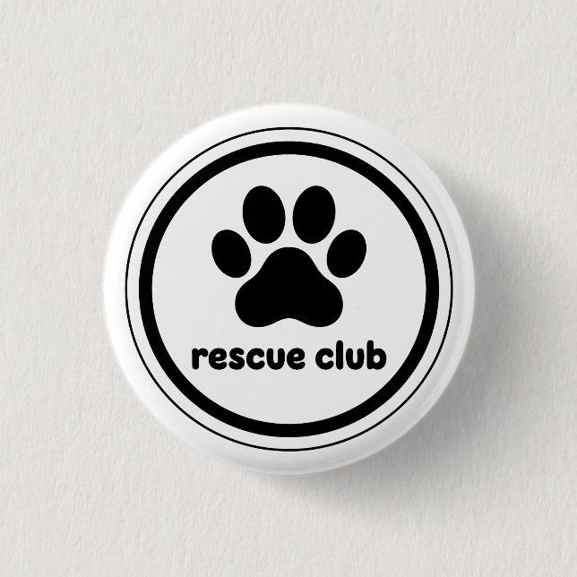 Rescue Club – United by Paws 3 Cm Round Badge (Front)