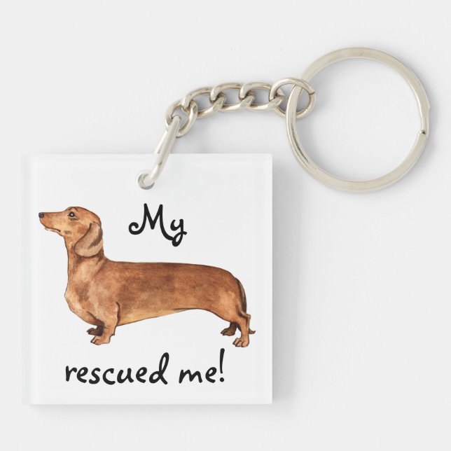 Rescue Dachshund Key Ring (Back)