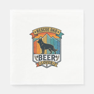 Rescue Dad Beer Lover Dog Vintage Sunset_1 Napkin