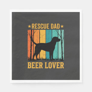 Rescue Dad Beer Lover Vintage Dog Napkin