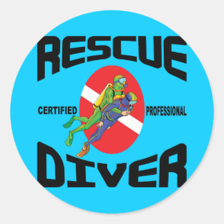 Rescue Diver Classic Round Sticker