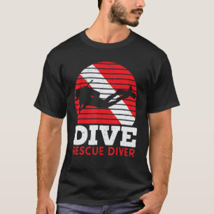 Rescue Diver Dive Down Aquaholic Scuba Diving Ocea T-Shirt
