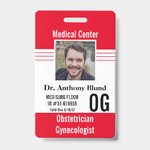 Rescue Doctor identification Photo Name Bar Code ID Badge