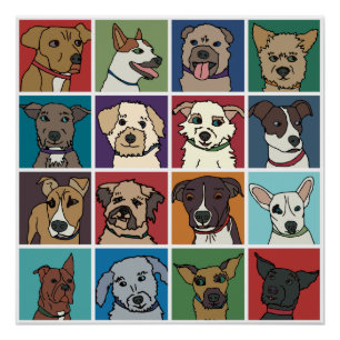 Rescue Dog Cartoon Poster