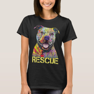 Rescue Dog Colorfull Pitbull Dog Adopt Don T Shop T-Shirt